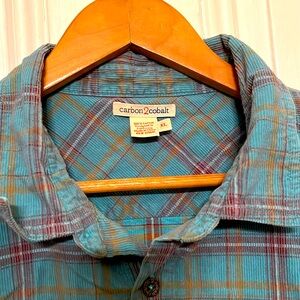 Carbon2Cobalt - EUC - Turquoise Corduroy Button Up - XL